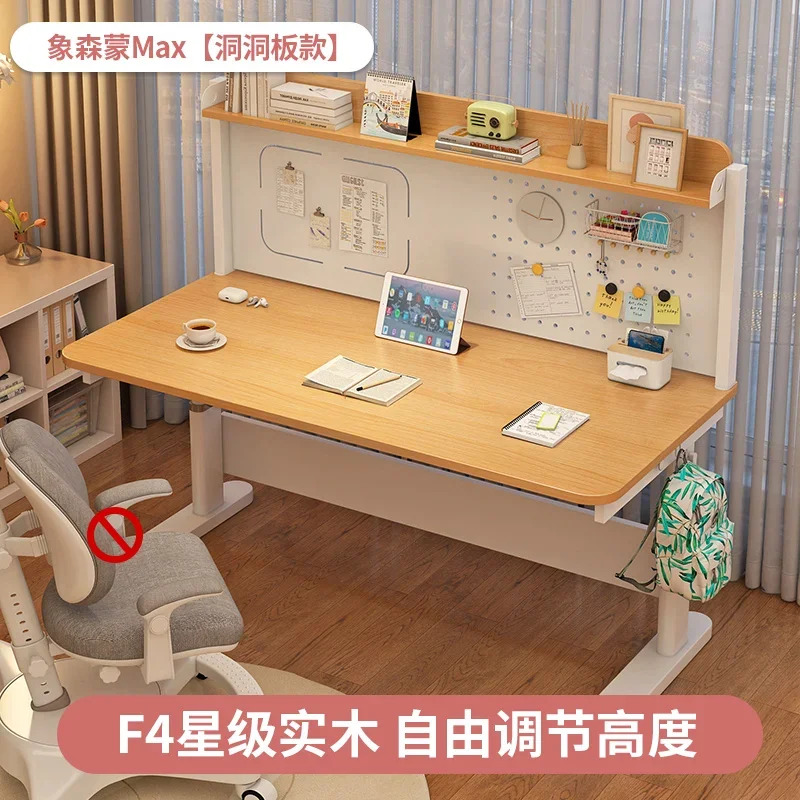 שולחן עץ לתלמידים ביתי, גובה מתכוונן, שולחן לימוד כתיבה ארגונומי לילדים