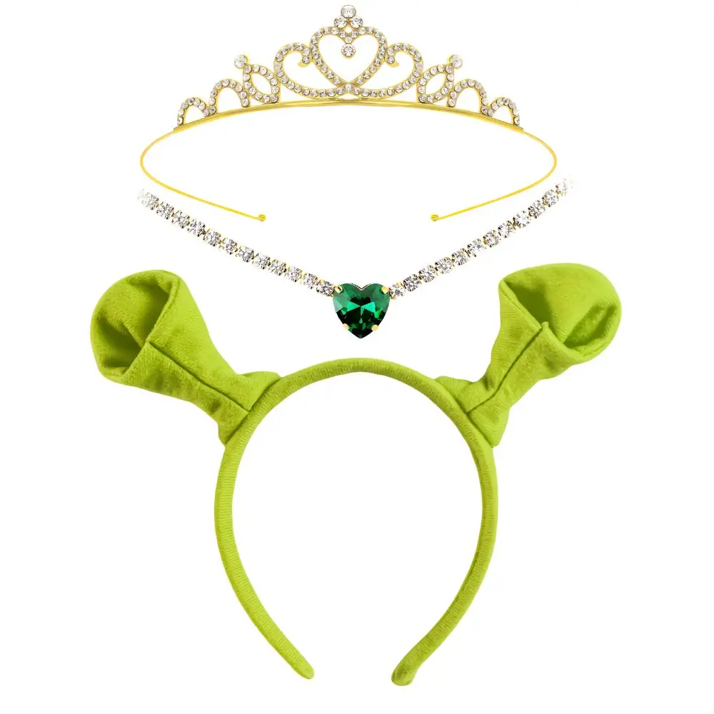 Fiona Cosplay Krone Stirnband Mit Ohr Kostüm Zubehör Verkleidung für Erwachsene Frauen Weibliche Fantasia Halloween Karneval Requisiten – Detail 2