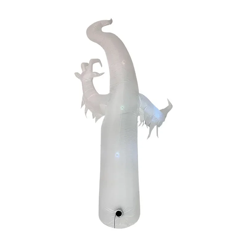 Moxled Decorazioni Gonfiabili Halloween Fantasma 2,4m Con Luci LED Blu E Occhi Rossi, Per Esterno Giardino - 3