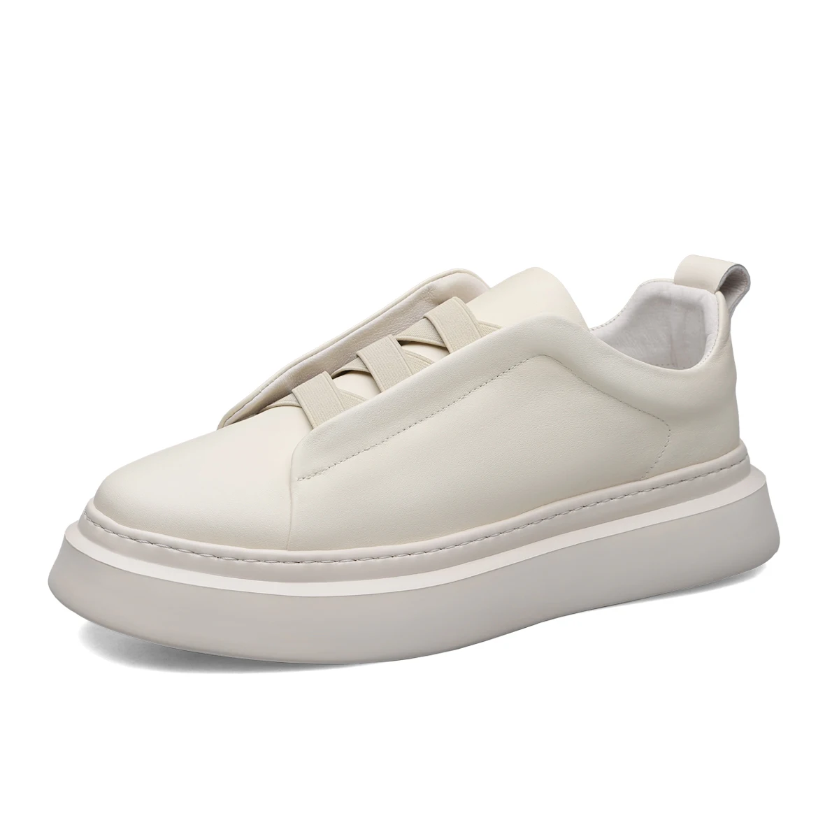 One-piece Men's Shoes Summer Breathable Board Shoes Leather Fashion Small White Shoes-230310
