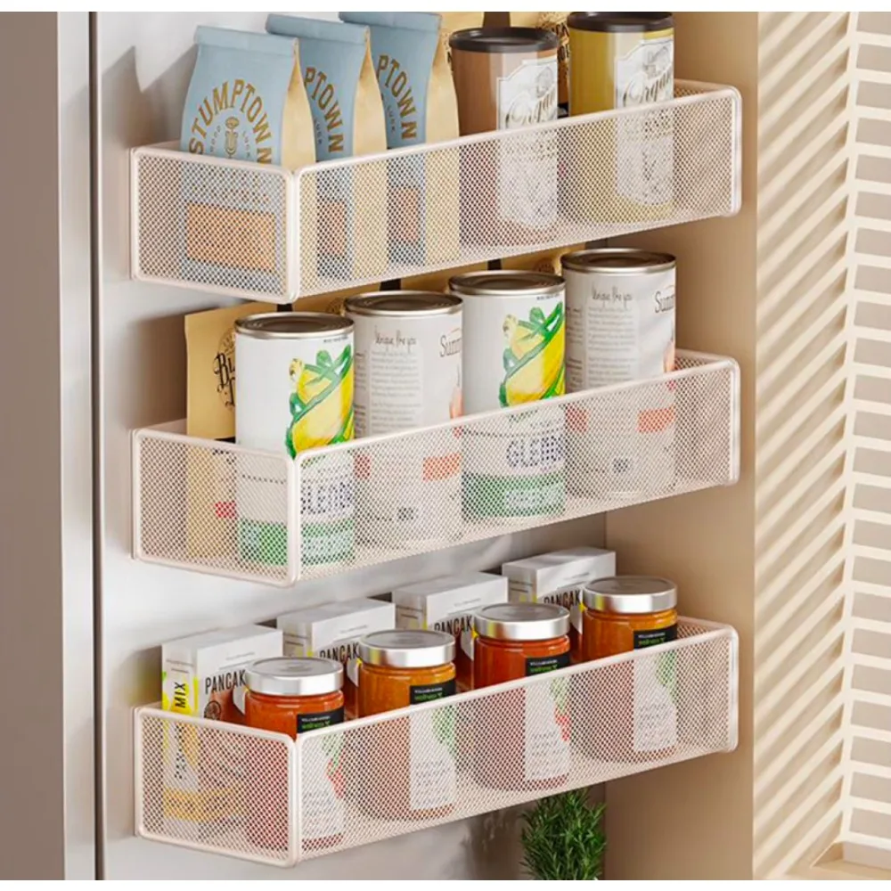Refrigerator Shelf Side Storages Magnetic Side Hanging Baskets Household Summary Holder Vegetable Fruit Debris Storage Baskets
