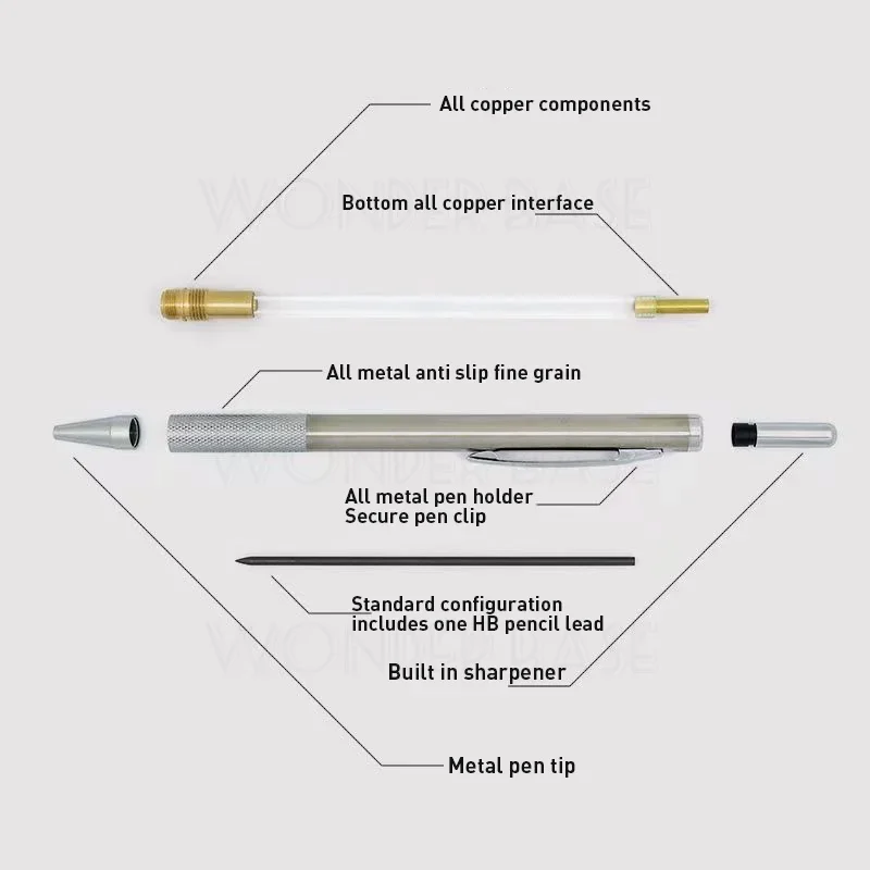 Premium Full Metal Mechanical Pencil for Sketching and Drawing