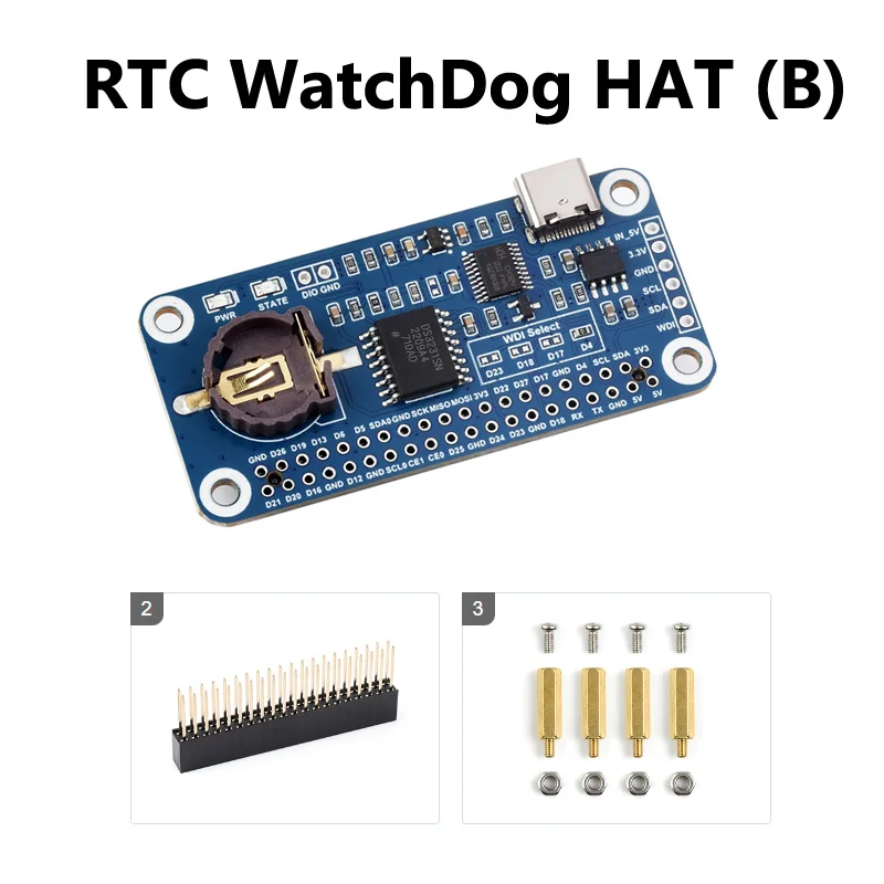 Raspberry pi rtc watchdog hut-b an bord ds3231sn hochpräzise rtc chip development board wave share