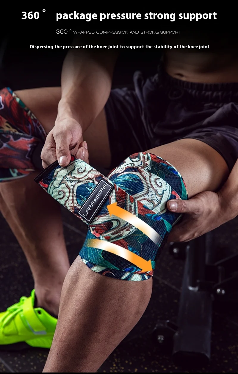 Description Picture 4 of itemFitness Knee Wraps for Weightlifting Workout Knee Pad Straps Weight Lifting Deadlift Bench Press Powerlifting Knee Protector