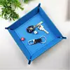 Creative PU Leather Valet Trinket Folding Tray Collapsible Phone Key Wallet Coin Desktop Storage Sundries Box Bins Accessories 3
