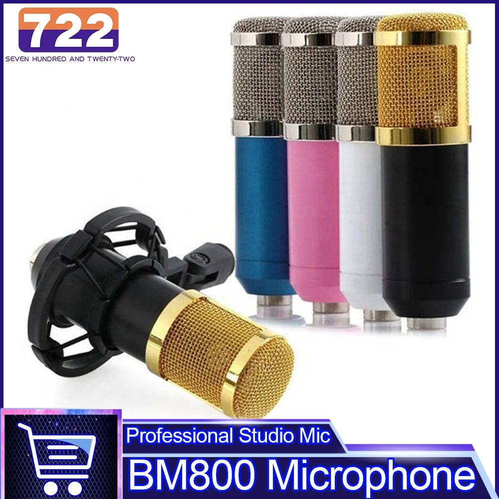 Karaoke Microfone de Gravação Condensador Metal Microfone para Ktv Rádio Braodcasting Cantando Gravação Computador Mic bm 800