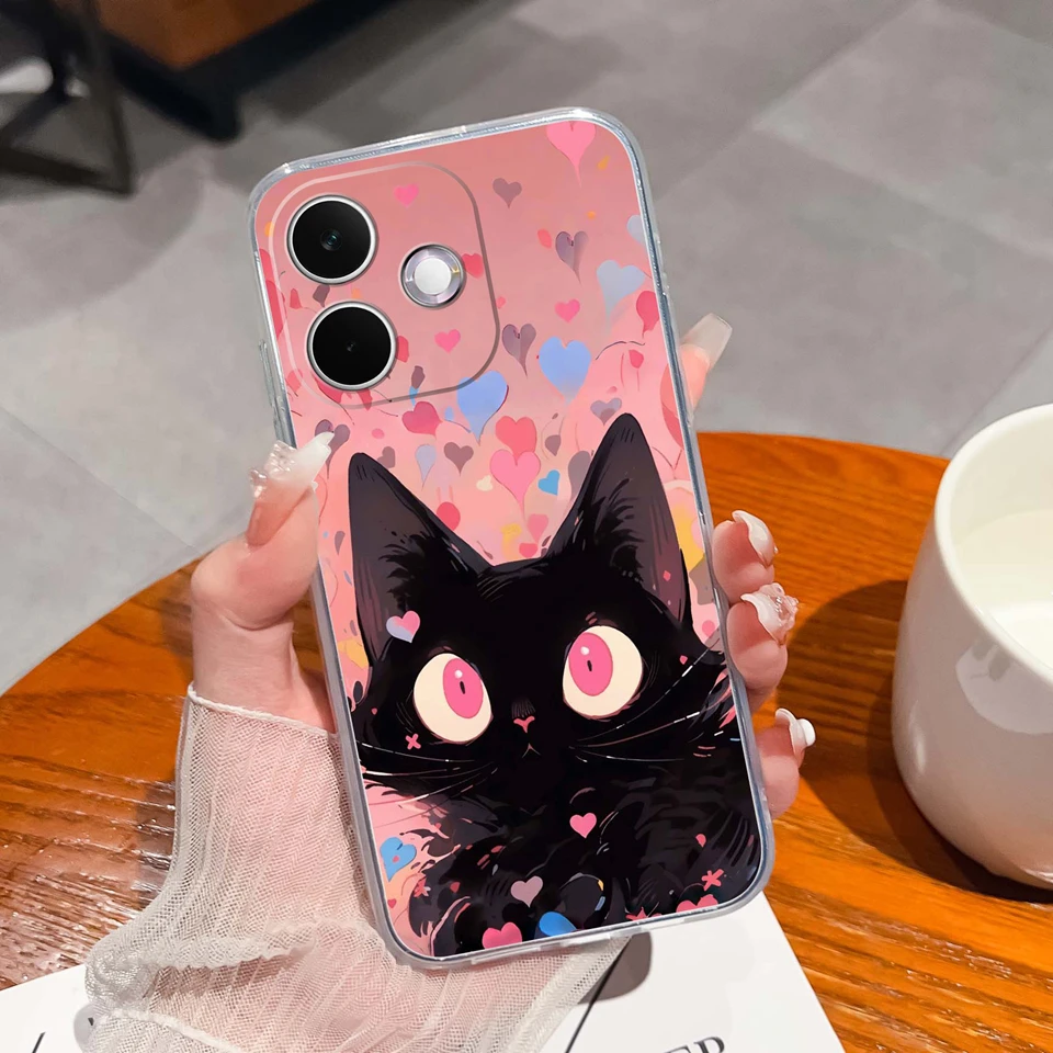 Personalized Clear Case with Butterfly & Cat Design - Antifouling & Anti-Drop Protection
