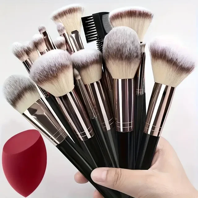 Set de brochas de maquillaje profesional completo: 3 a 20 piezas | Emoape