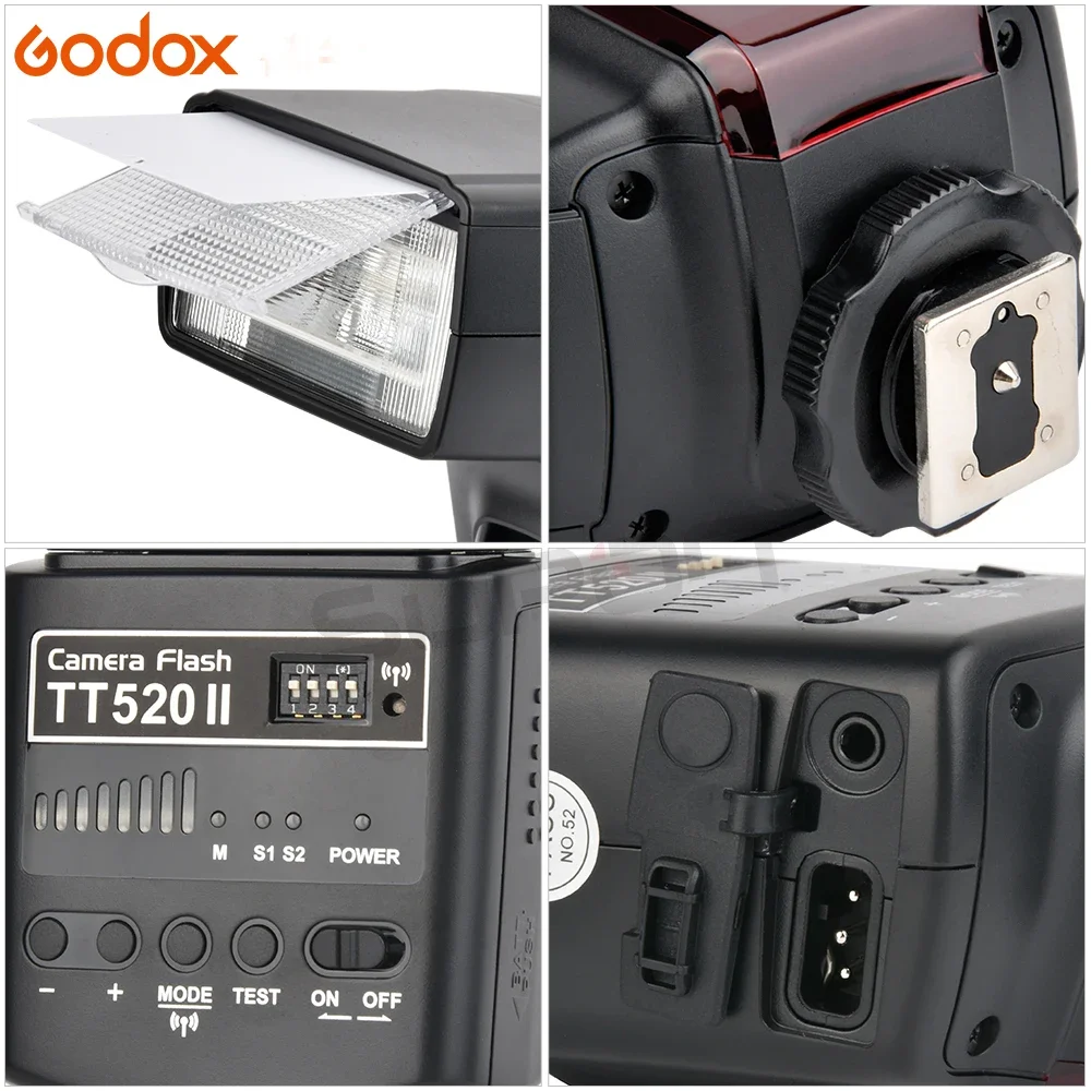 On Camera Flash Camera Flash Godox TT520 II Flash TT 520 II Thinklite Camera Flash with Build-in 433MHz Wireless Signal for Canon Nikon Pentax Sony Fuji Olym
