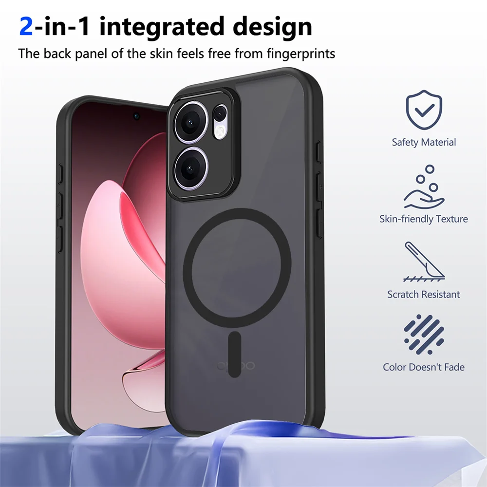 Sleek Slim Matte Translucent Magnetic Case - Hard Clear Cover
