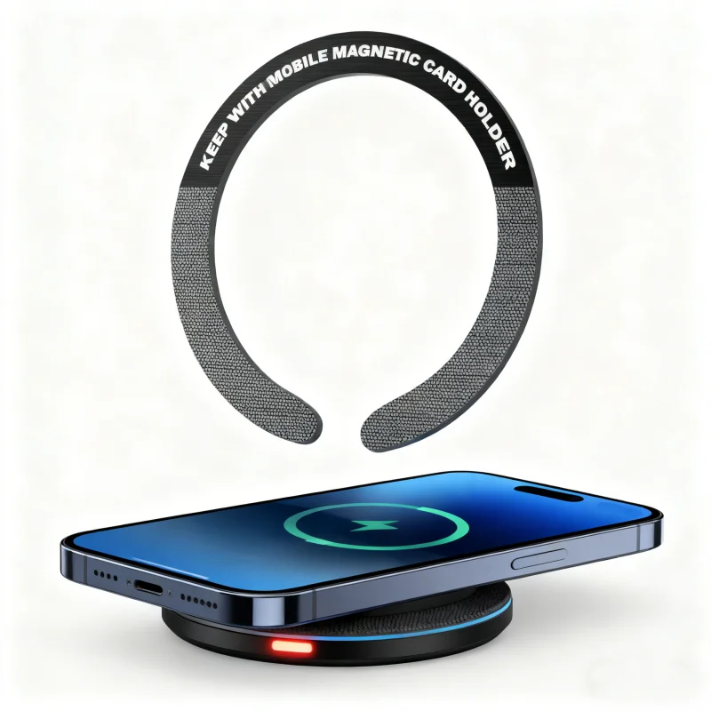 Magnetic Metal Ring Stickers - Universal Strong Magnet for Wireless Charging (10-Pack)