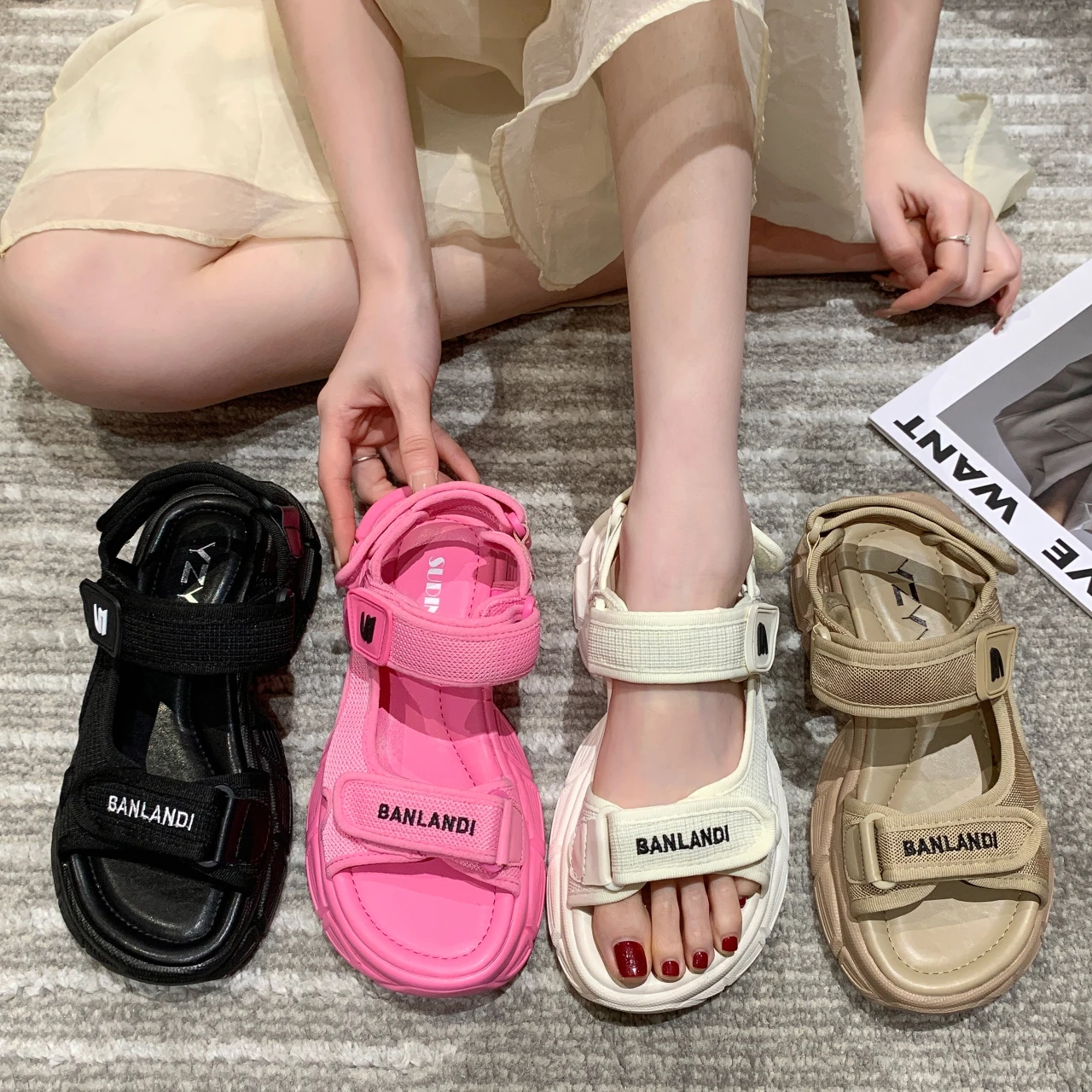 Platform Sandals Women 2023 Summer High Heels Sexy Open toed Chunky