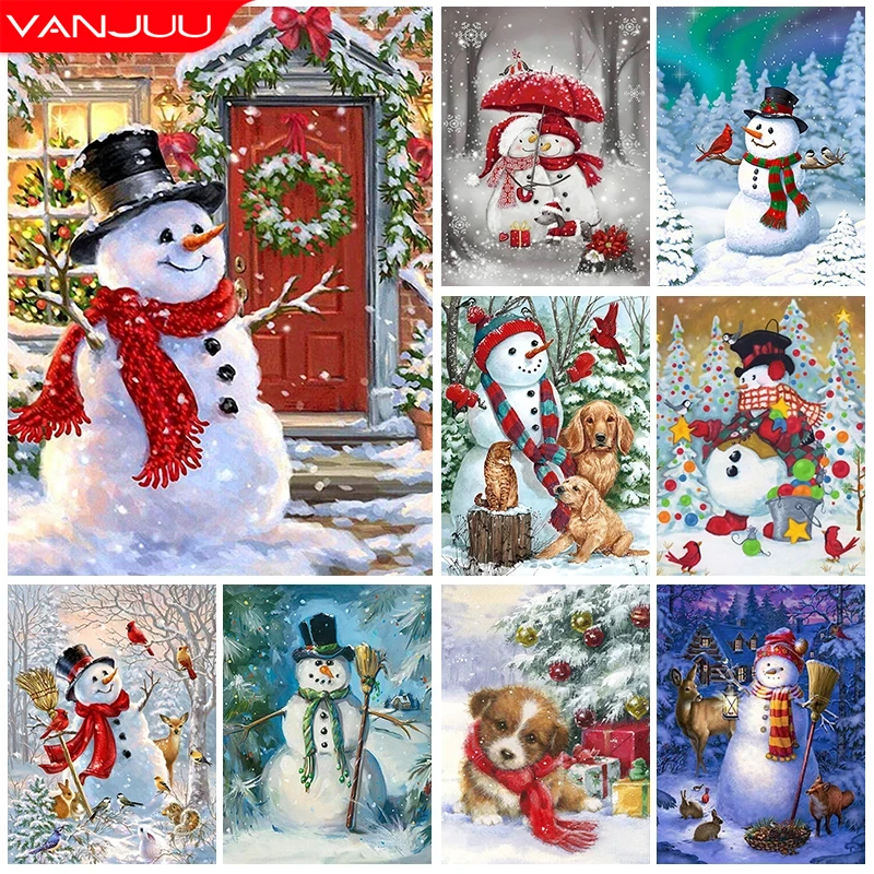 

Christmas 5D DIY Diamond Painting Snowman Diamond Embroidery Winter Diamond Mosaic Cross Stitch Kit Home décor gifts