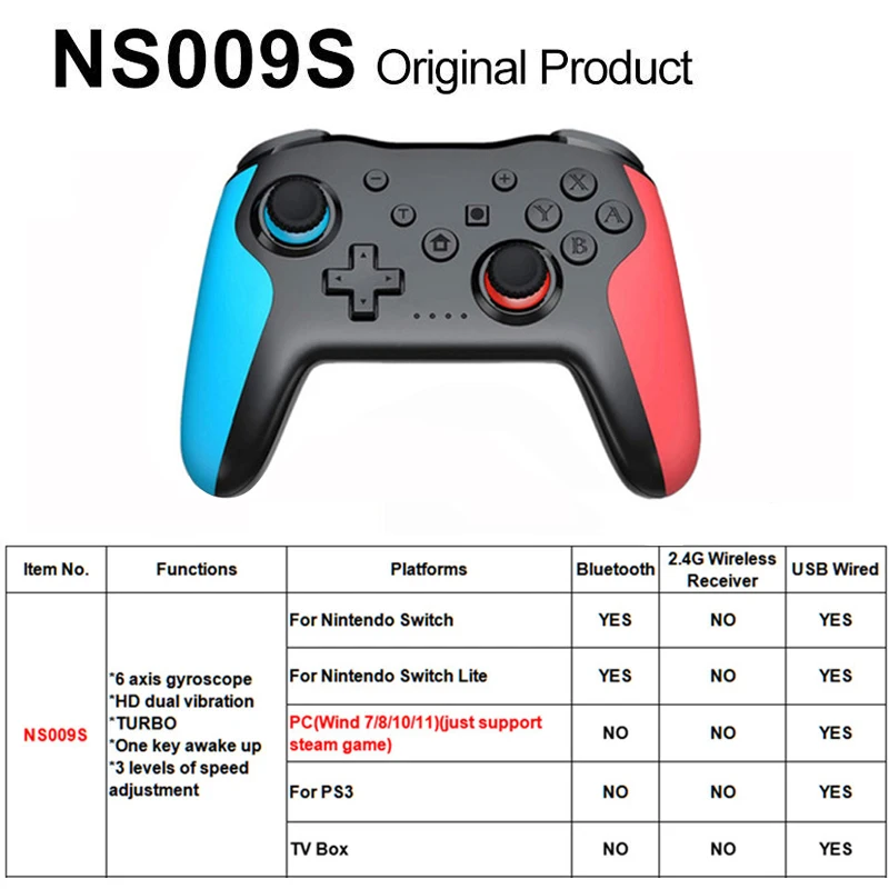 Bluetooth 2.4g Nintendo Switch用のワイヤレスコントローラー