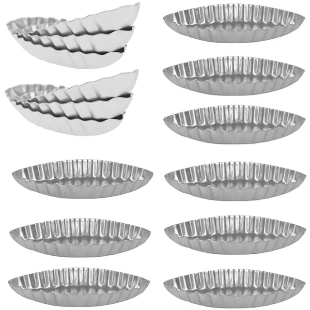 Description Picture 2 of item5/10/15pcs Mini Cake Tart Mold Aluminum Boat Shape Mousse Dessert Cupcake Pudding Mould for Kitchen Pastry Baking Accessories