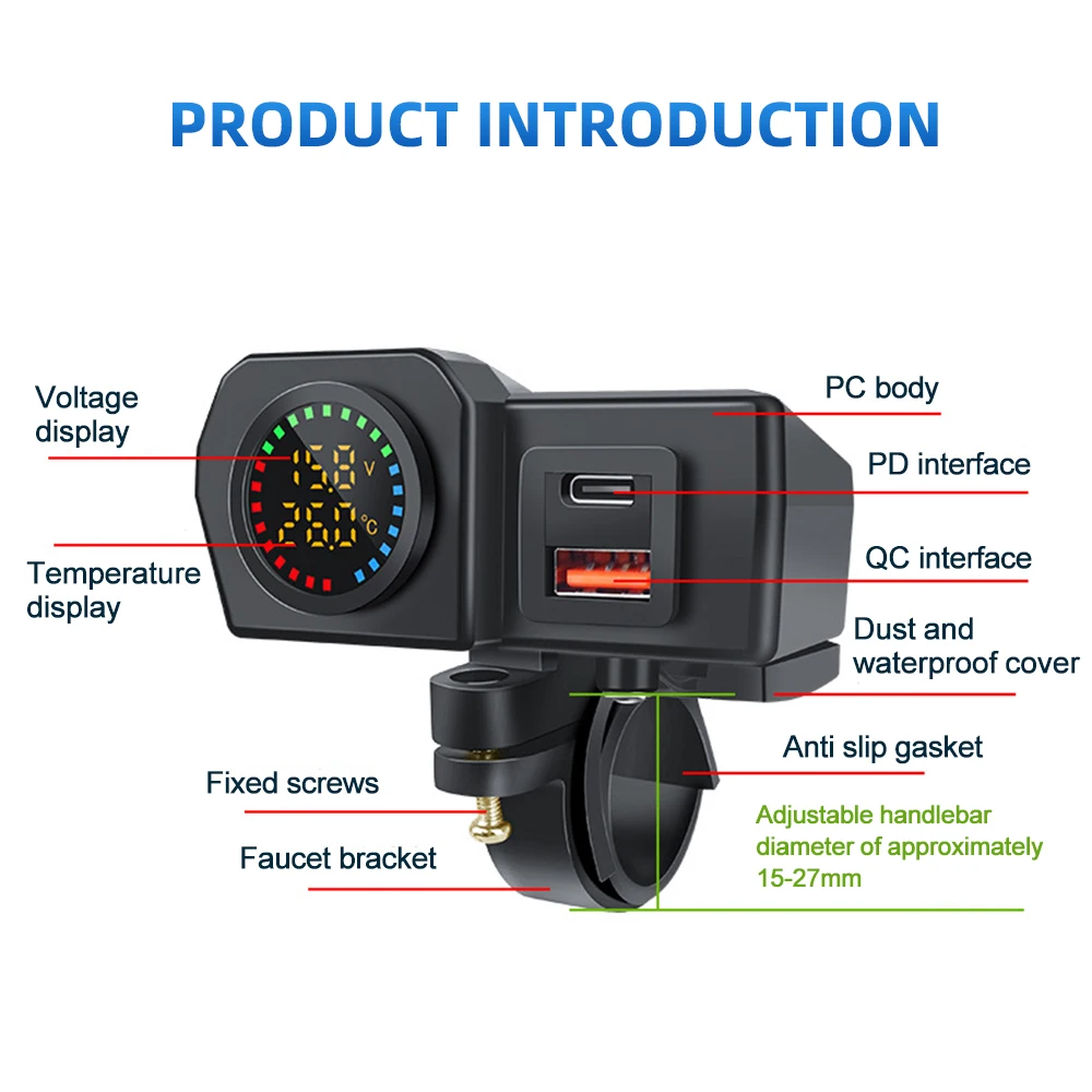 Motorcycle Charger Dual QC3.0
