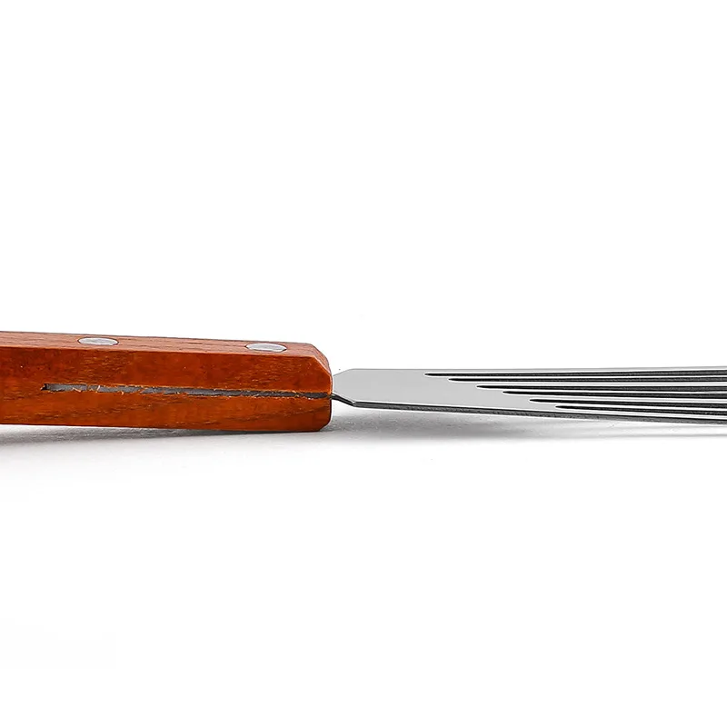 Stainless Steel Cooking Spatula With Wooden Handle Steak Frying Spatula Drain Kitchen Tools Fish Frying