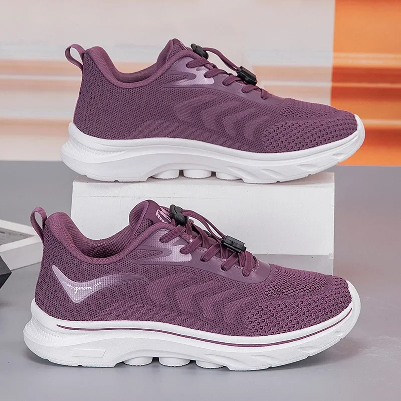 

Mom's Shoes Spring and Autumn New Women's Breathable Sports Soft Bottom Lightweight Tenis Shoes for the Old Walking Father's