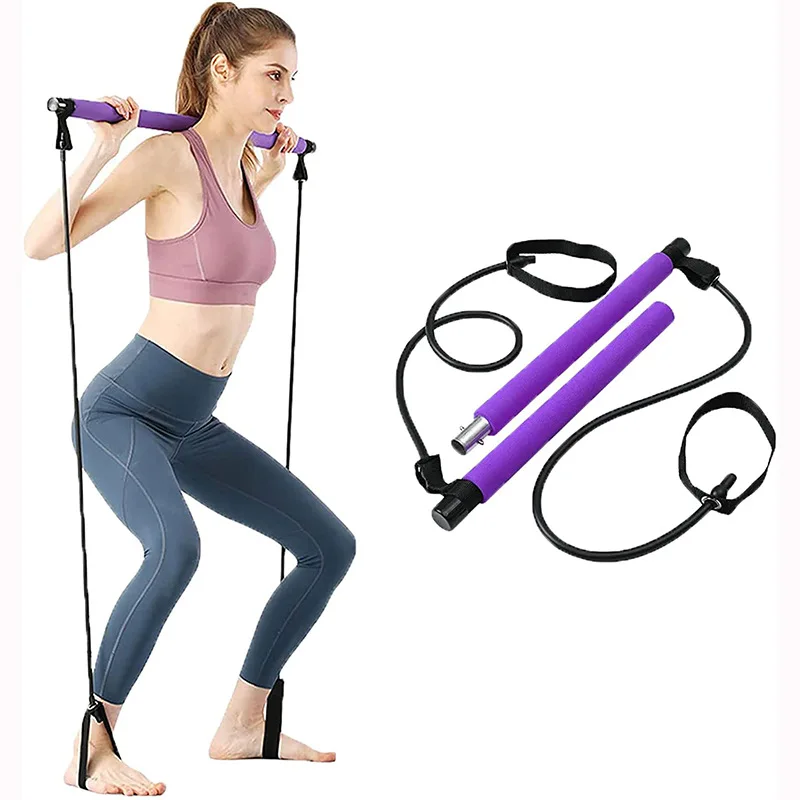 

Yoga Crossfit Resistance Bands Pull Rope Rubber Pilates Stick Bodybuilding Training Workout Stick Home Gym Fitness Equipment