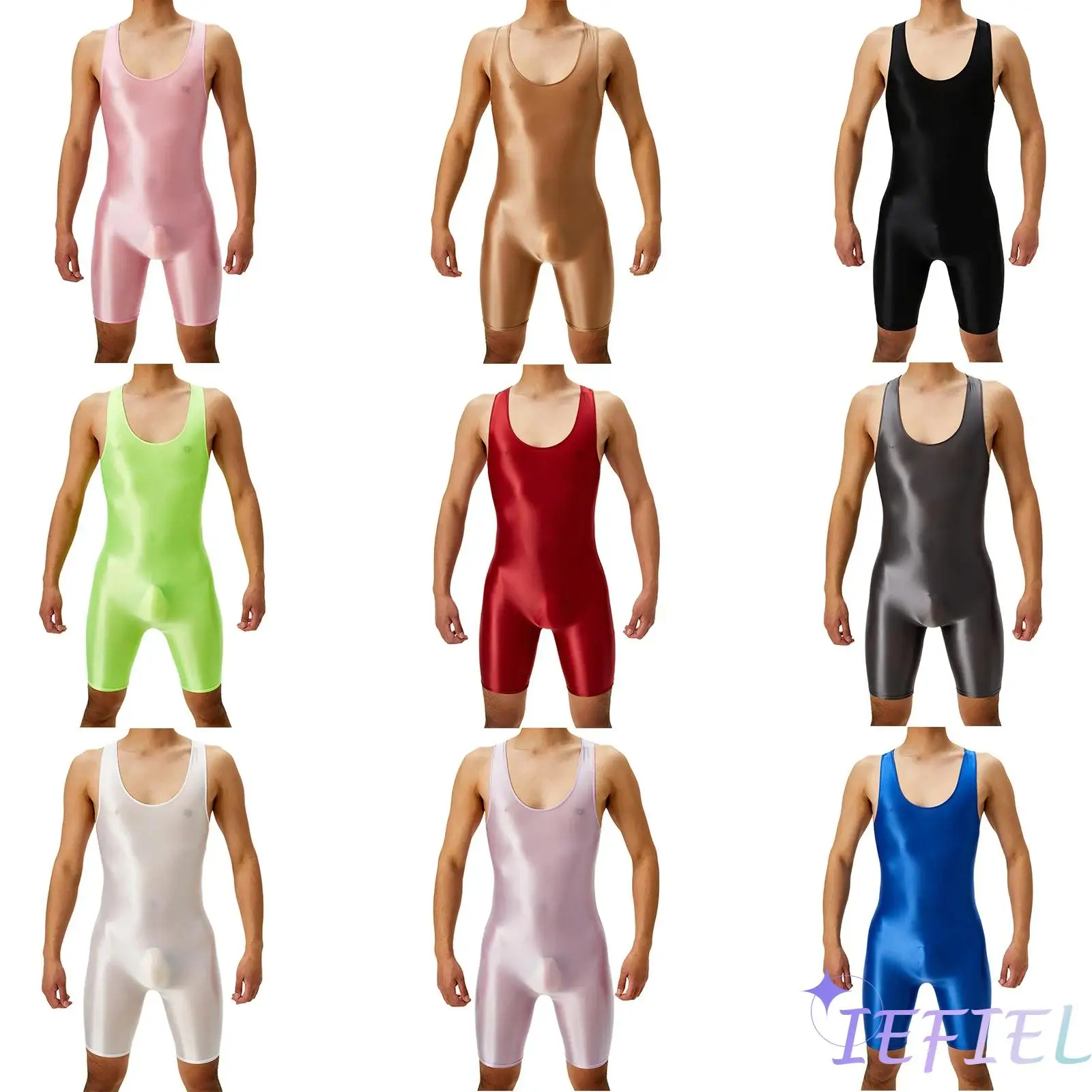 Men's One-piece Shiny Swimming Surfing Wrestling Bodybuilding Singlet Bodysuits Mankini Athletic Water Sports Jumpsuit one piece swimsuit men jumpsuit
