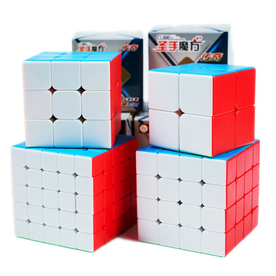 Shengshou Legend 2x2 3x3 4x4 5x5 Stickerless Magic-Cube Game Professional Puzzle Rotating Smooth Cubos Magicos Toys for Children creative a fun ring box for ring earring puzzle jewelry box magic cube rotating case suitable to confess marriage proposal