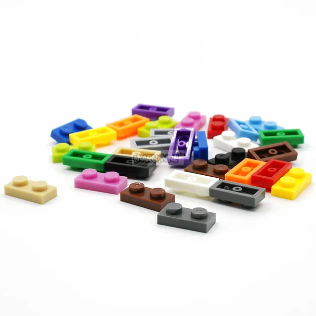 Marumine 1x2 Plate Brick 100PCS Building Blocks Baseplate 3023 Accessories Bulk Parts Developing Classic MOC Brick Toys for Kids 4