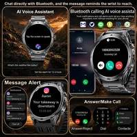 Montre connectée GPS de qualité militaire pour hommes, batterie 1000mAh, boussole, appel Bluetooth HD, étanche, fréquence cardiaque, montre de sport et de fitness 4
