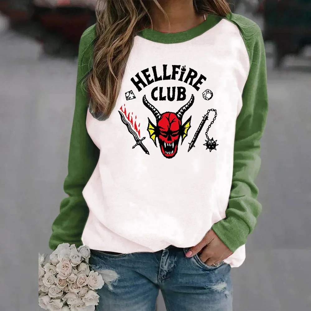 Bluza z okrągłym dekoltem o luźnym kroju, męska i damska, kreatywne bluzy z nadrukiem liter, dostępne na Amazonie i indywidualnych stronach internetowych.