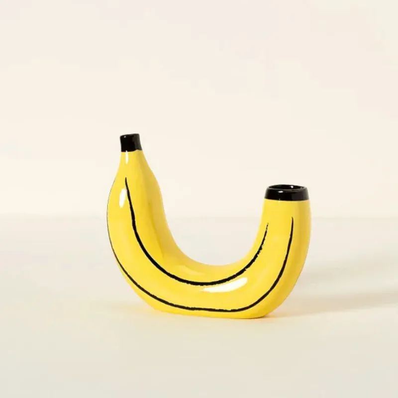 Creative Resin Banana Vase Flower Arrangement Decoration Simulated Fruit Banana Artifact Funny Vases Pots  Home Decoration 3
