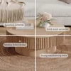 31.5'' Round Coffee Table with Storage, with Solid Wood Veneered, Circle Center Table Tea, Café Tables 4