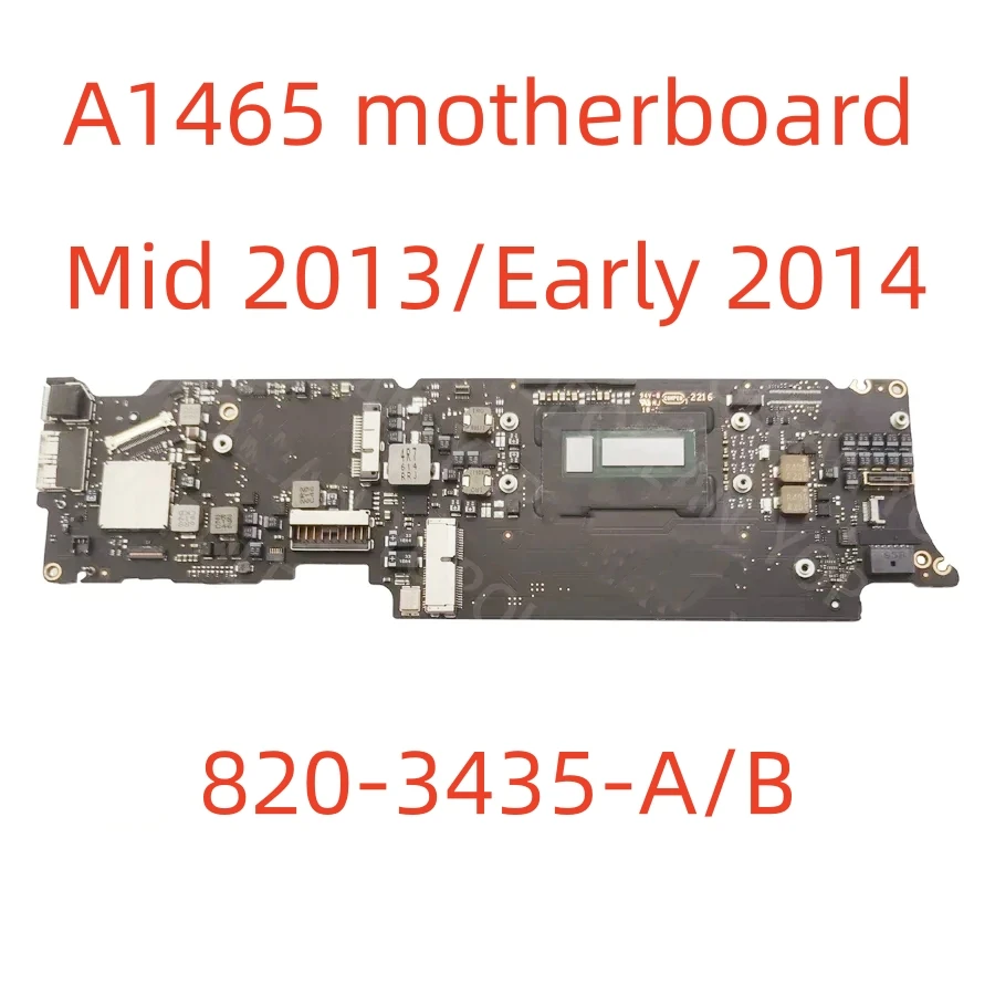 thumbnail image 1 of Original A1465 Motherboard 2013 2014 820-3435-B 820-3435-A For Macbook Air 11.6 4GB 8GB I5 1.3GHz 1.4GHz Main Logic Board, 1 of 3