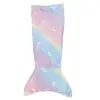 Soft Mermaid Tail Blanket Wear Resistant Friendly To Skin Breathable Luminous Design Plush Flannel Fleece Blanket Toddler 4