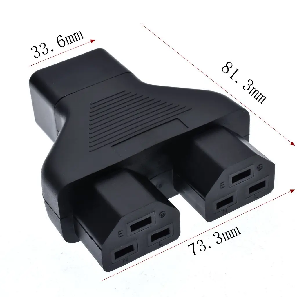IEC 320 C20 Male to 2 X C21 Female Y Split AC  , 16Amp UPS Male to Female Y Split  