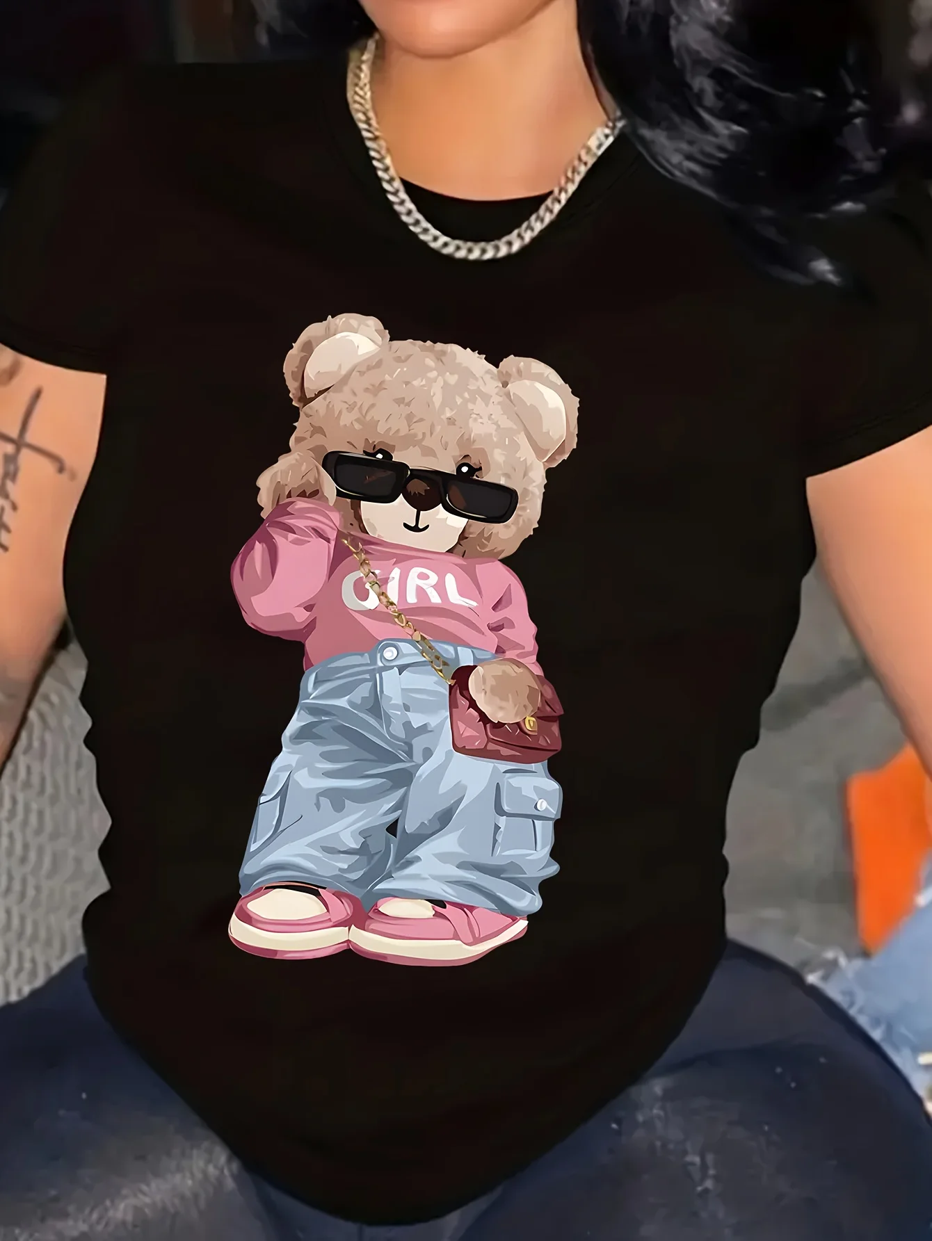 Tシャツ・カットソー BEAR FRIENDS DOODLE ARTWORK SHORT SLEEVE T-SHIRT acme de la vie
