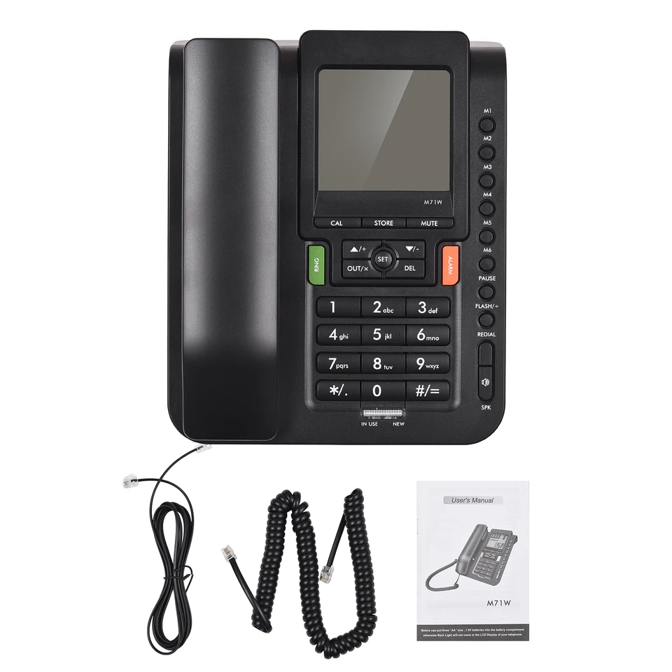 Uvital Desktop Corded Phone, DTMF/FSK mode, LCD display