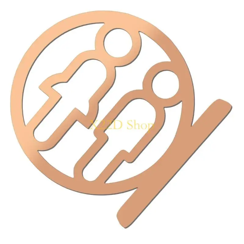 X22D Acrylic Restroom Sign Stylish Washroom Symbol Signage for Hotel and Restaurants