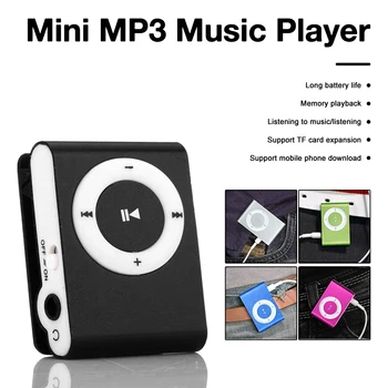 휴대용 미니 미러 클립 MP3 플레이어, 야외 스포츠 음악 플레이어, USB 충전식 미디어 워크맨, 학생 어린이 선물