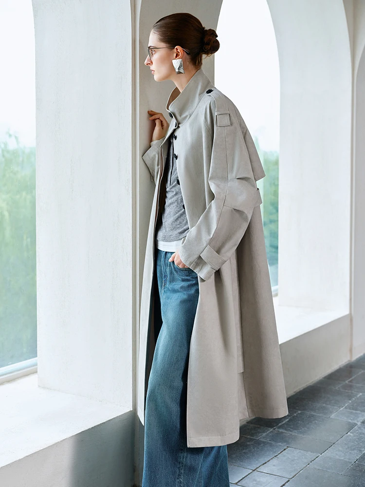 FSLE 【Premium Series】Retro Stir Stand Up Collar Trench