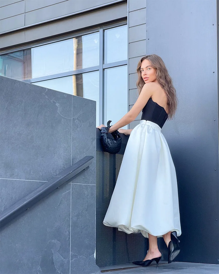 Faldas blancas elegantes de satén, faldas largas plisadas de moda para mujer, faldas de fiesta nocturnas de primavera.