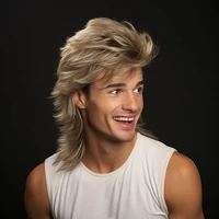 HAIRJOY – perruques synthétiques mulet pour hommes, perruques synthétiques de fête costumée des années 70 et 80 1
