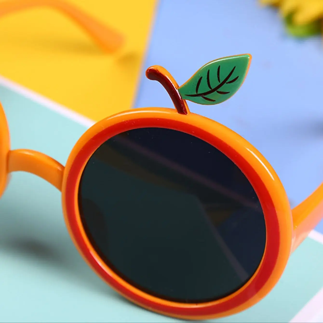 1pc Orange Design Party Glasses, Cartoon Plastic Fruit Design Party Prop Glasses For Party