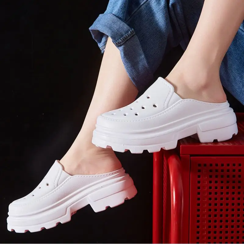 Kidmi Women Platform Slippers Summer Holes Clogs Sandals Fashion Thick Sole Sandals Outdoor Beach Slides Soft Cloud Garden Shoes 2