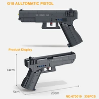 336PCS WW2 Military Weapons Guns G18 Automatic Pistol Building Blocks Model Can Fire Bullets Kit Army Moc Bricks Toys Boys Gift 5