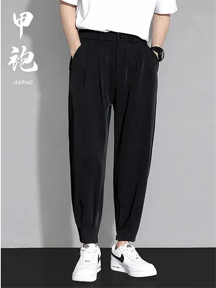 

Spring Summer Casual Pants Men White Black Trend Harajuku Sweatpants Harlan Pants Loose Korea Fashion Male Trousers Wild Comfort