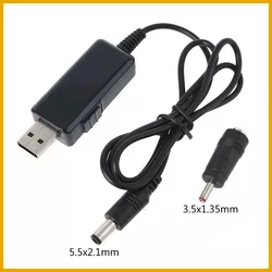 Universal USB Step - Up Power Converter Cable - Adjustable Voltage Output with 3.5x1.35mm Connector - No plug