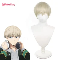 L-email wig Synthetic Hair Anime Wind Breaker Ren Kaji Cosplay Wig 30cm Short Hair Wigs Heat Resistant Wig 1