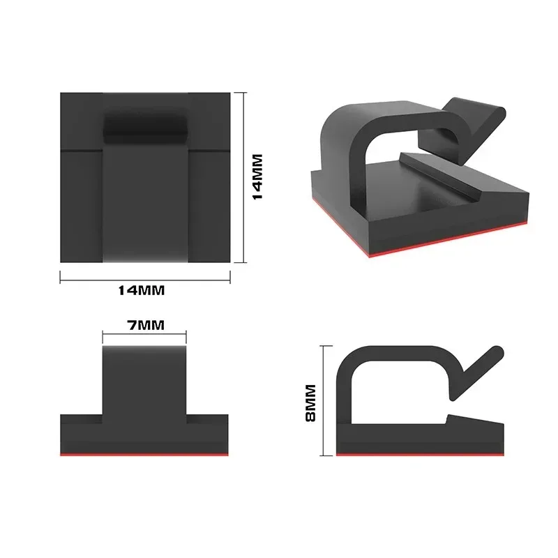 10-100Pc R-Type Self-Viscous Cable Fixed Clip Data Line Storage Car Desktop Office Cable Fixed Device Multifunctional Cable Wire