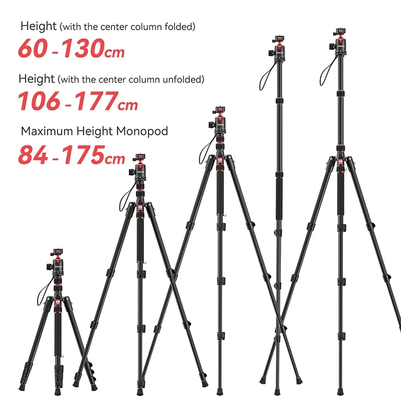 Ulanzi TT31 Claw Quick Release Tripod 2-in-1 Tripod and Monopod with 360°  Panoramic Head 180° Revertible Legs for DSLR Camera