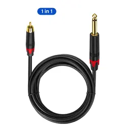 Premium Gold Plated Dual RCA Audio Cable with 6.5mm to RCA Wire Adapter - 10m (1 in 1)