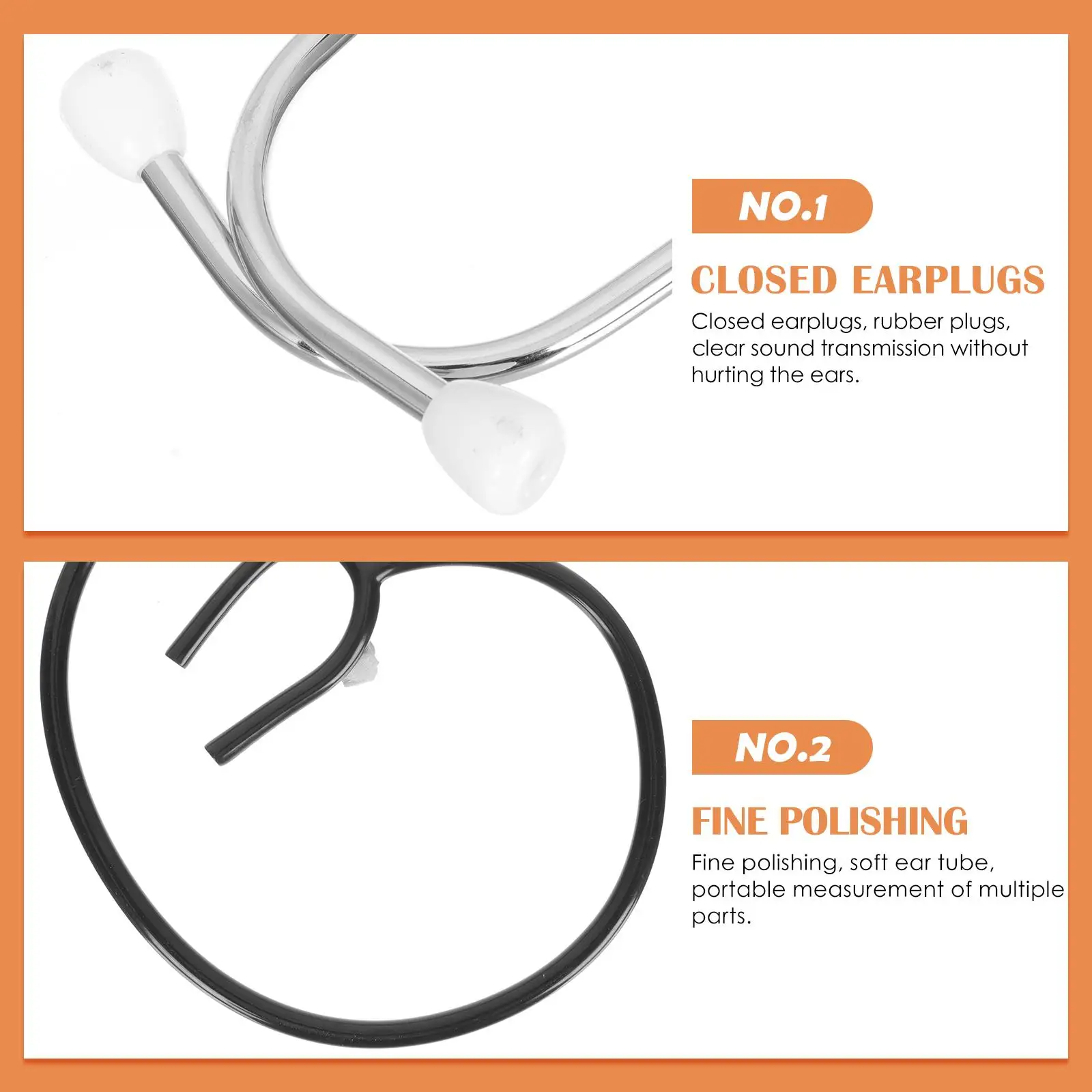Veterinary Stethoscope Stainless Steel Lightweight Portable Closed Earplugs Clear Sound Transmission Livestock